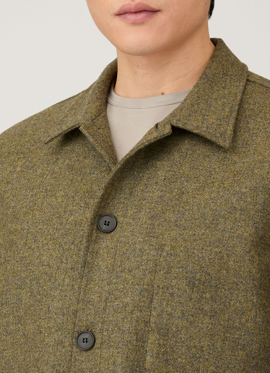 Men's Wool Twin Pocket Jacket in Sea Moss