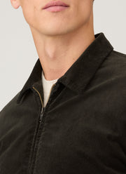 Men's Corduroy Harrington Jacket in Dark Green