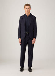 Men's Lightweight Travel Wool Two-Piece Suit in Navy