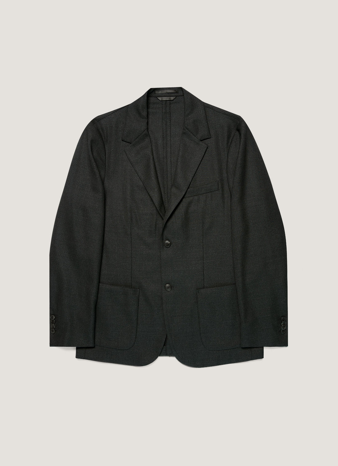 Men's Lightweight Travel Wool Two-Piece Suit in Dark Charcoal Melange