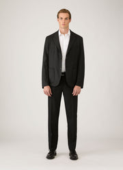Men's Lightweight Travel Wool Blazer in Dark Charcoal Melange