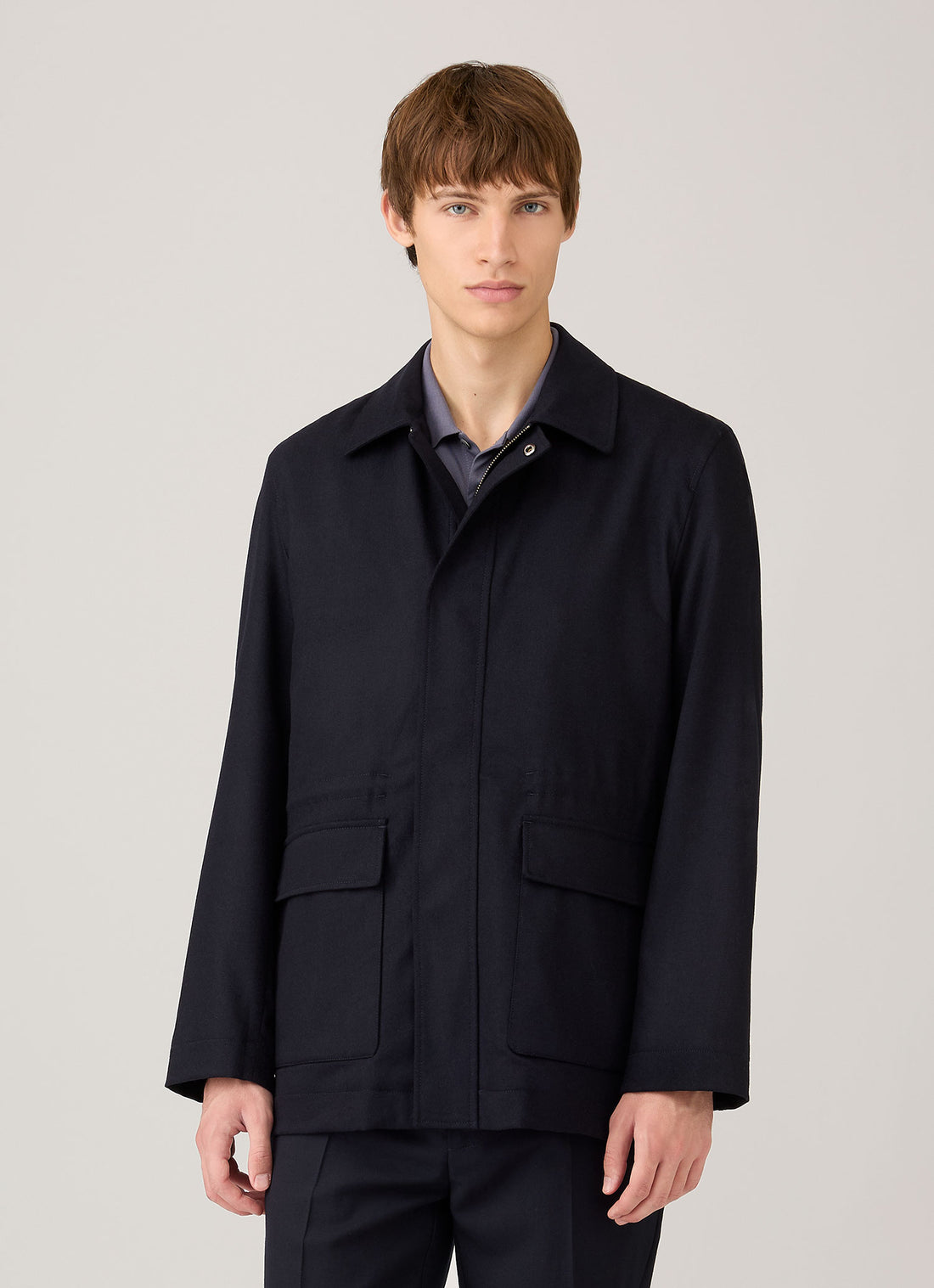 Wool Cashmere Flannel Field Jacket