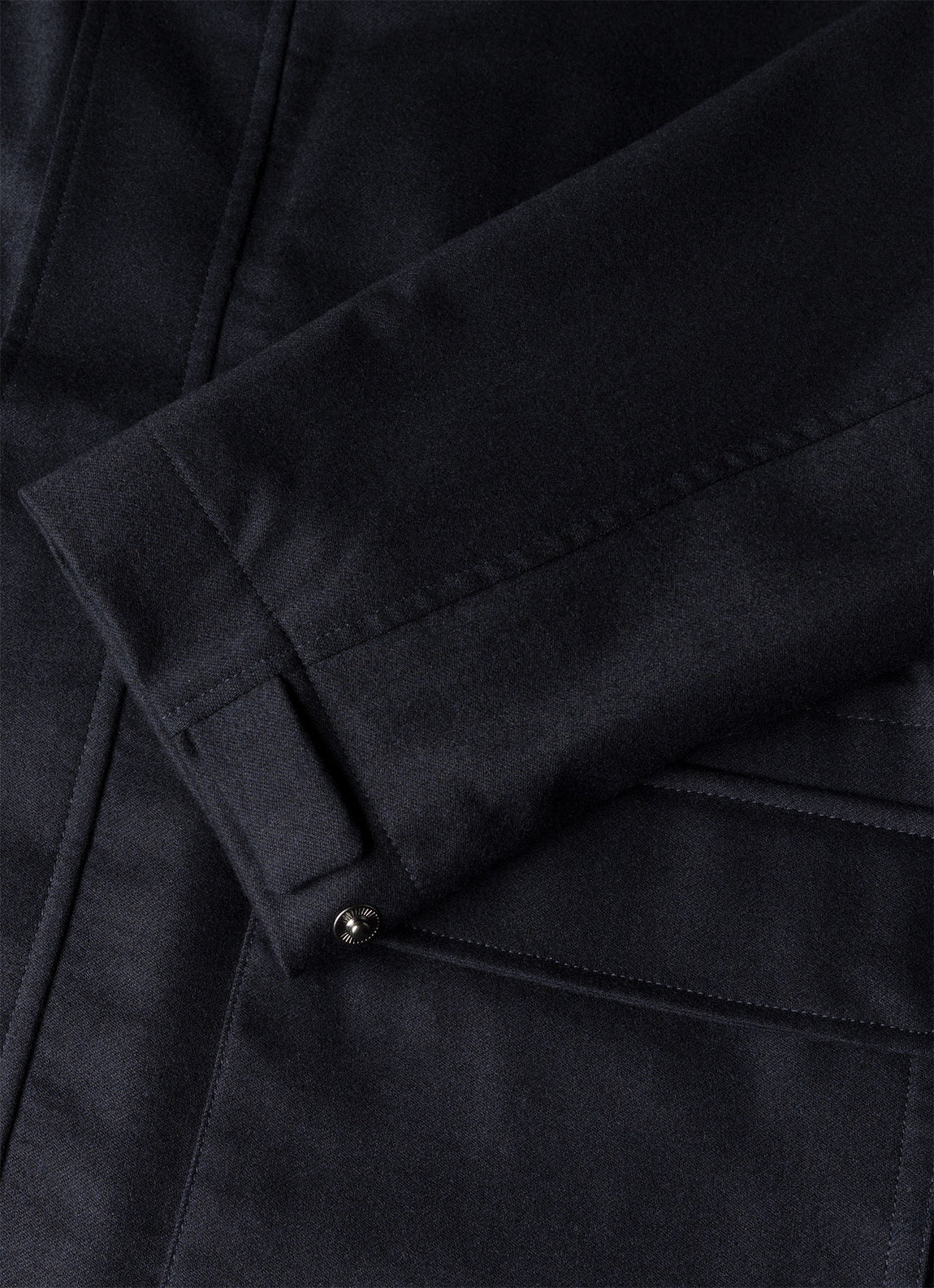 Men's Wool Cashmere Flannel Field Jacket in Navy