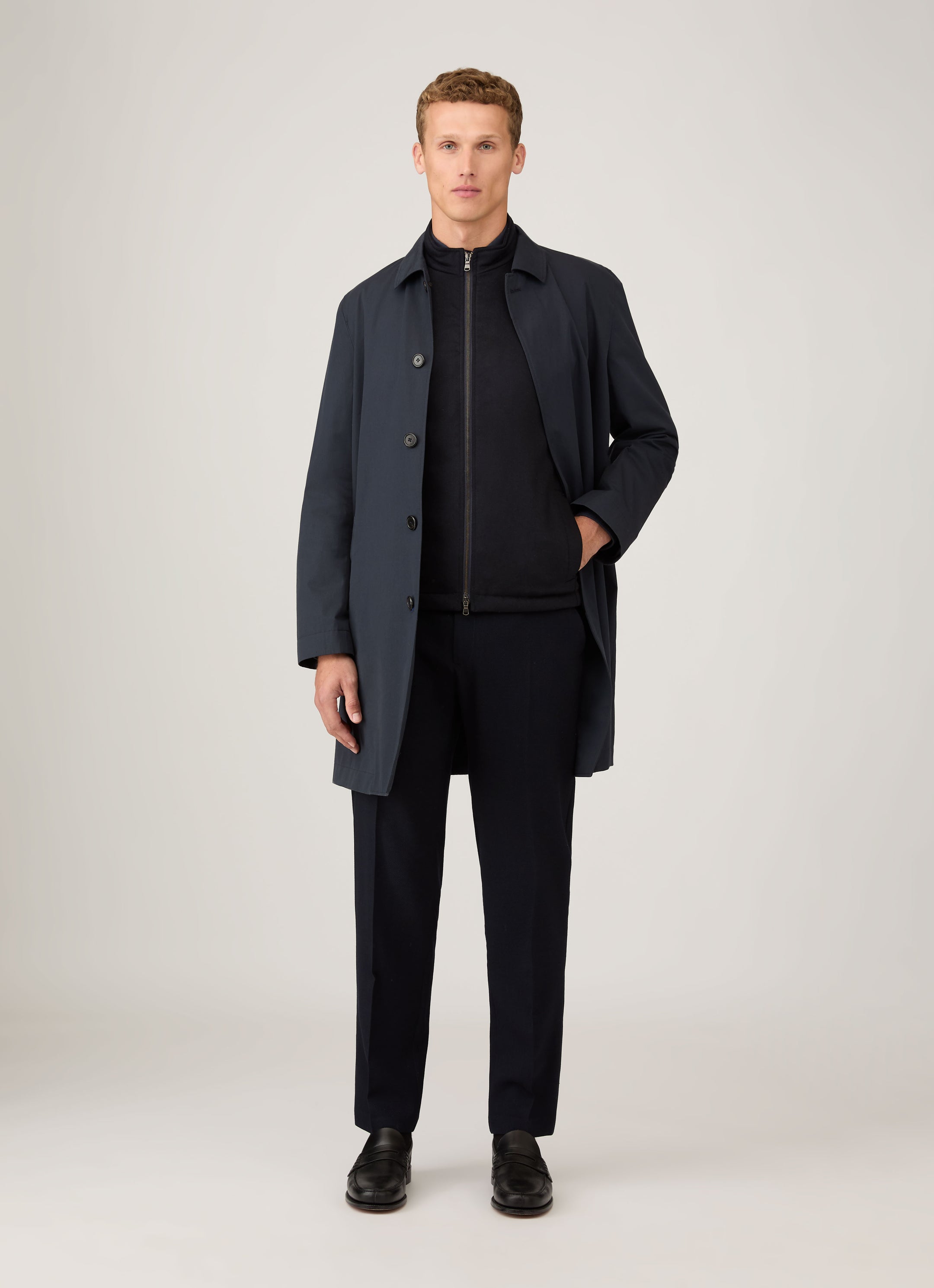 Men's Wool Cashmere Gilet in Navy