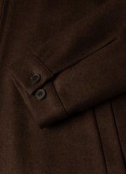 Men's Boiled Wool Harrington Jacket in Truffle