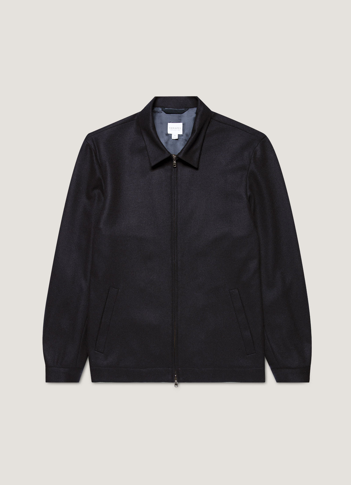 Men's Boiled Wool Harrington Jacket in Navy
