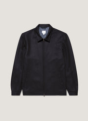 Men's Boiled Wool Harrington Jacket in Navy