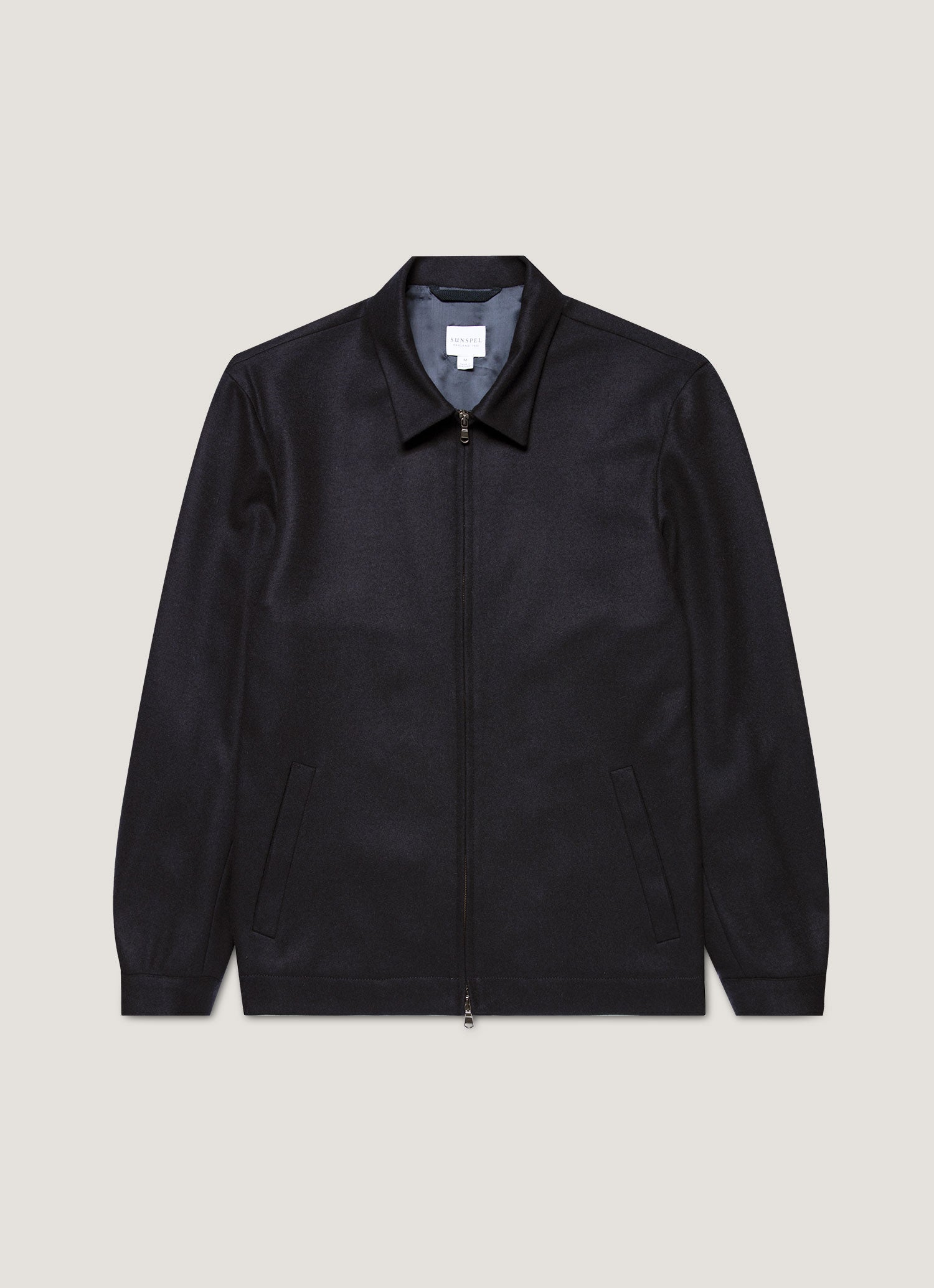 Men's Boiled Wool Harrington Jacket in Navy