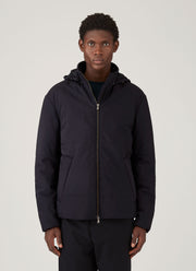 Men's Wool Puffer Jacket in Navy