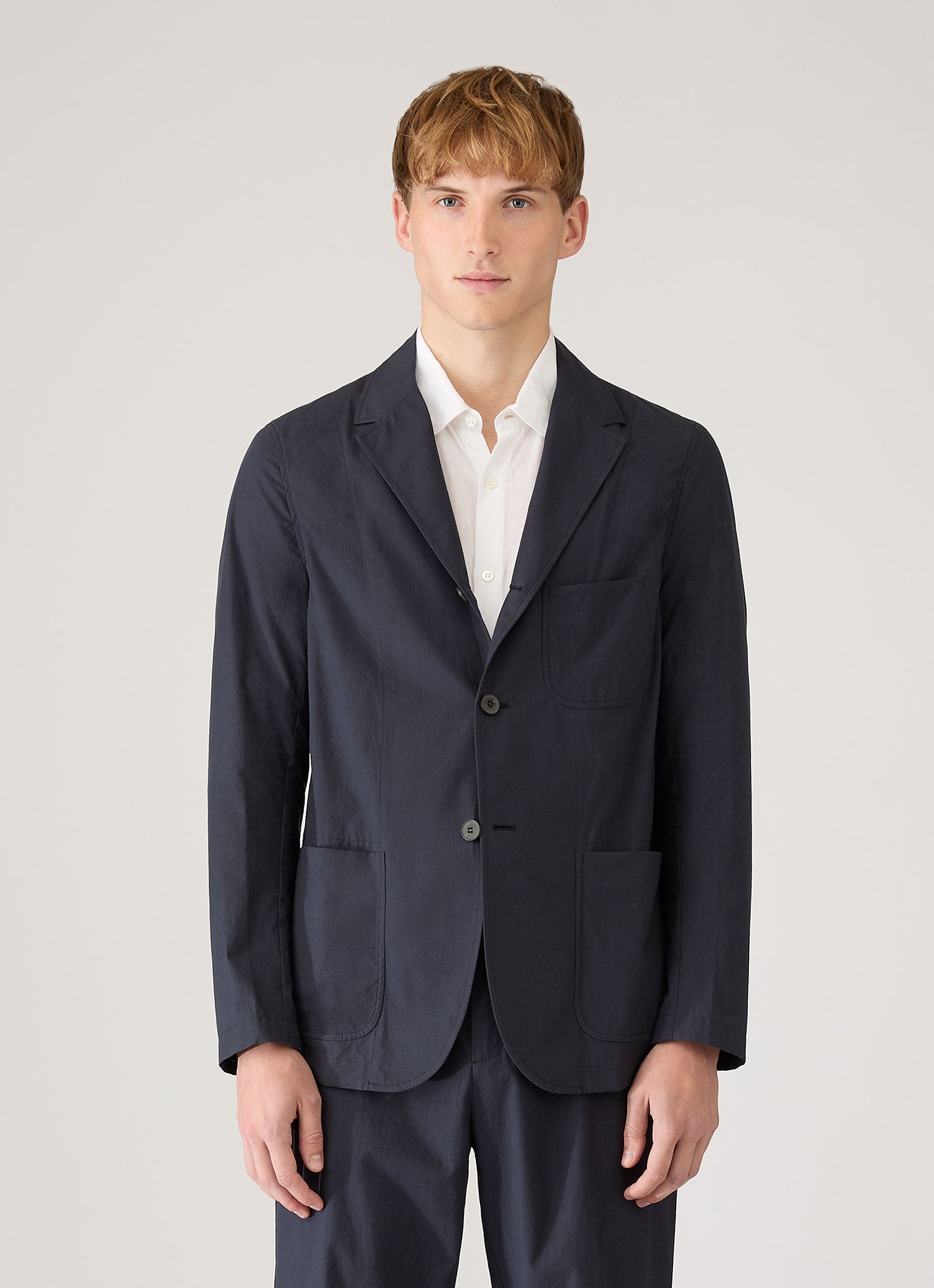 Men's Lightweight Cotton Poplin Jacket in Navy