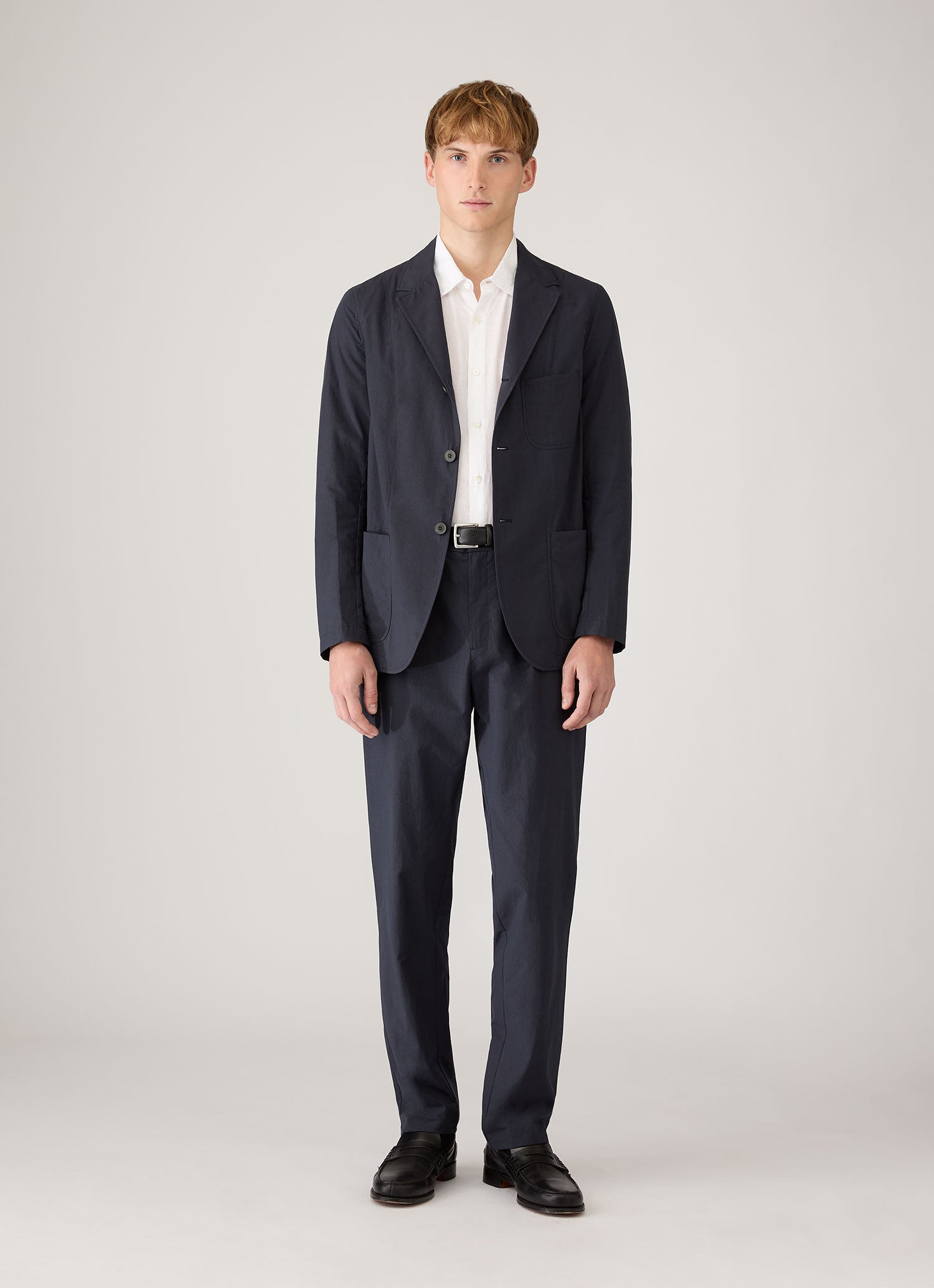 Men's Lightweight Cotton Poplin Jacket in Navy
