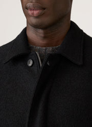 Men's Heavy Boiled Wool Jersey Bomber in Navy
