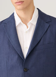 Men's Linen Blazer in Light Navy