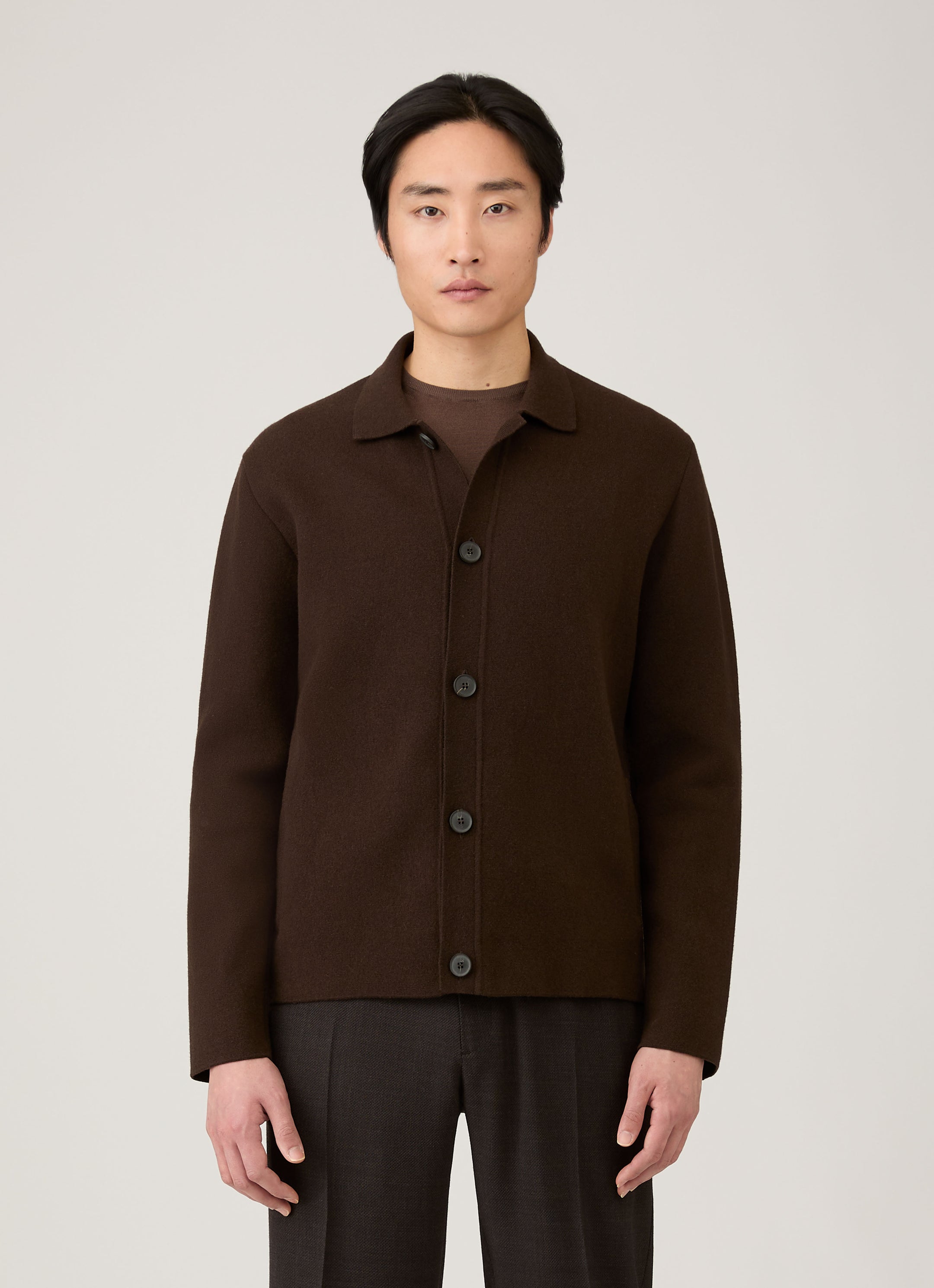 Men's Double Faced Jacket in Truffle