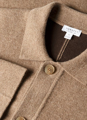 Men's Merino Cotton Double Faced Jacket in Dark Beige