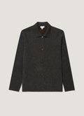 Men's Merino Cotton Double Faced Jacket in Dark Charcoal Melange