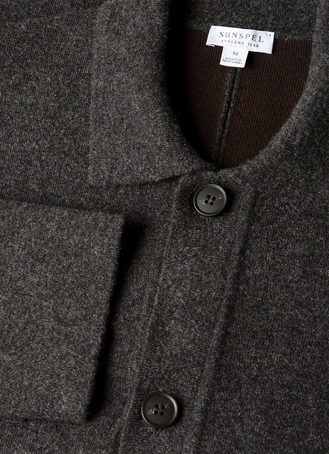 Men's Merino Cotton Double Faced Jacket in Dark Charcoal Melange