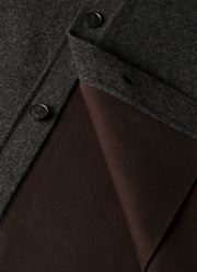 Men's Merino Cotton Double Faced Jacket in Dark Charcoal Melange
