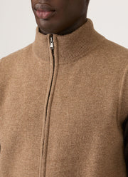 Men's Merino Cotton Double Faced Gilet in Dark Beige