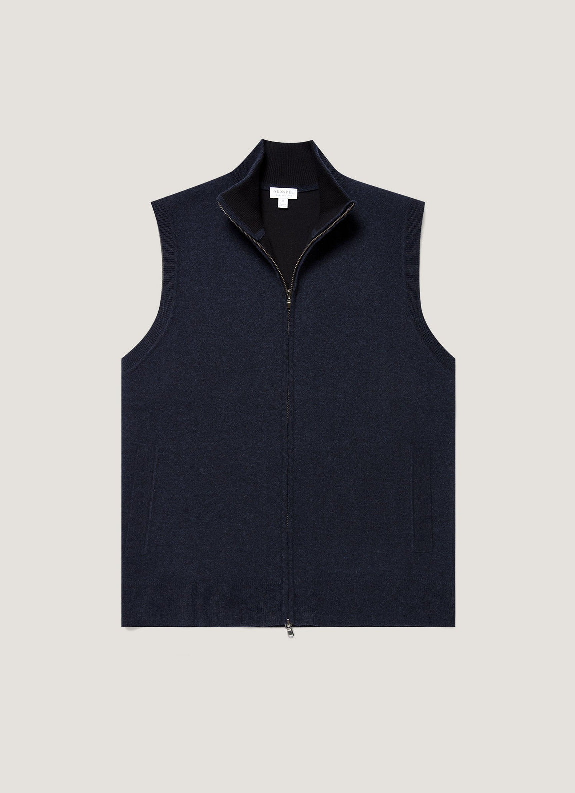 Men's Merino Cotton Double Faced Gilet in Navy