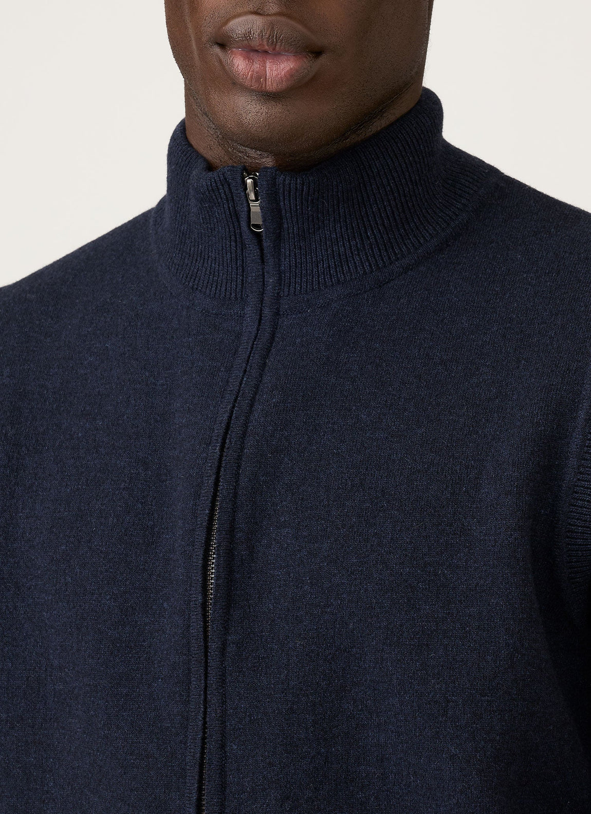 Men's Merino Cotton Double Faced Gilet in Navy