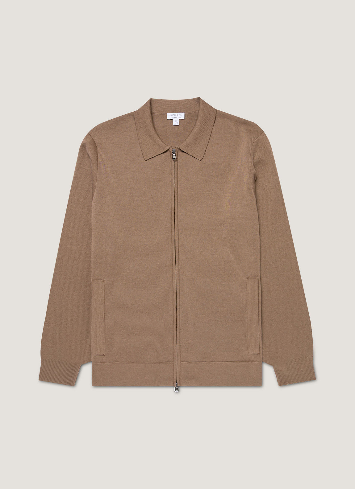 Men's Merino Milano Zip Jacket in Sandstone