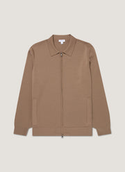 Men's Merino Milano Zip Jacket in Sandstone