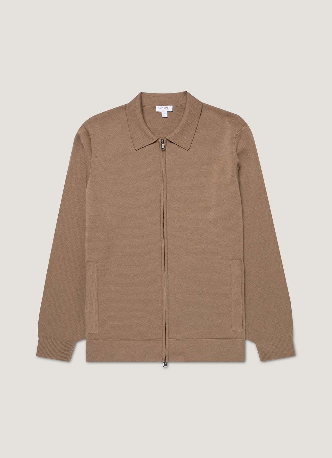 Men's Merino Milano Zip Jacket in Sandstone