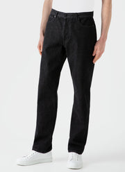 Men's Regular Fit Jeans in Black Wash Denim