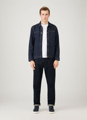 Men's 13oz Japanese Selvedge Denim Jeans in Rinse Wash Denim