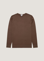 Men's Extra-Fine Merino Crew Neck in Bark
