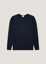 Men's Extra-Fine Merino Crew Neck in Navy