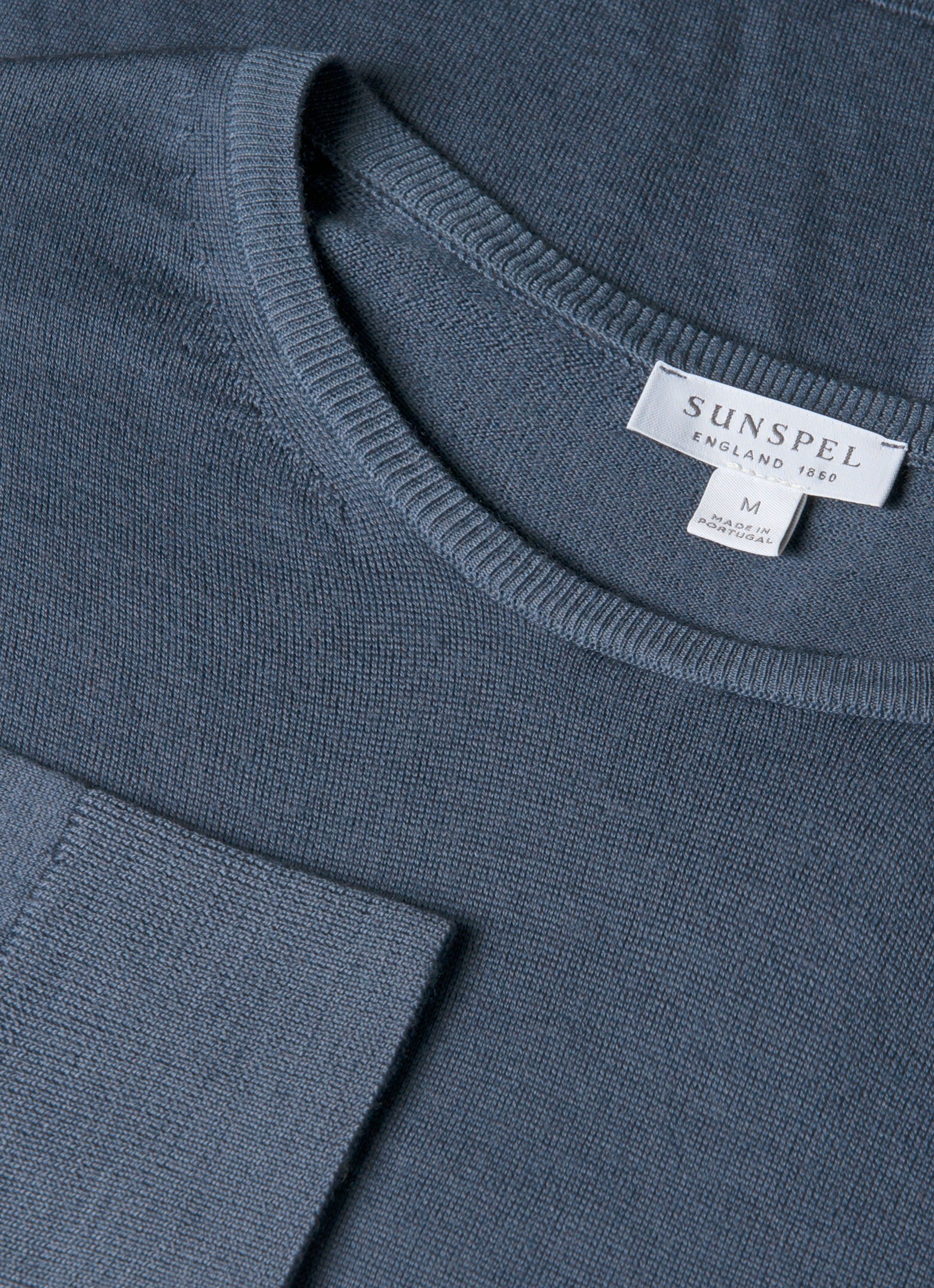 Men's Extra-Fine Merino Crew Neck in Slate Blue