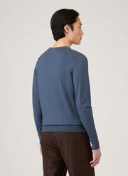 Men's Extra-Fine Merino Crew Neck in Slate Blue
