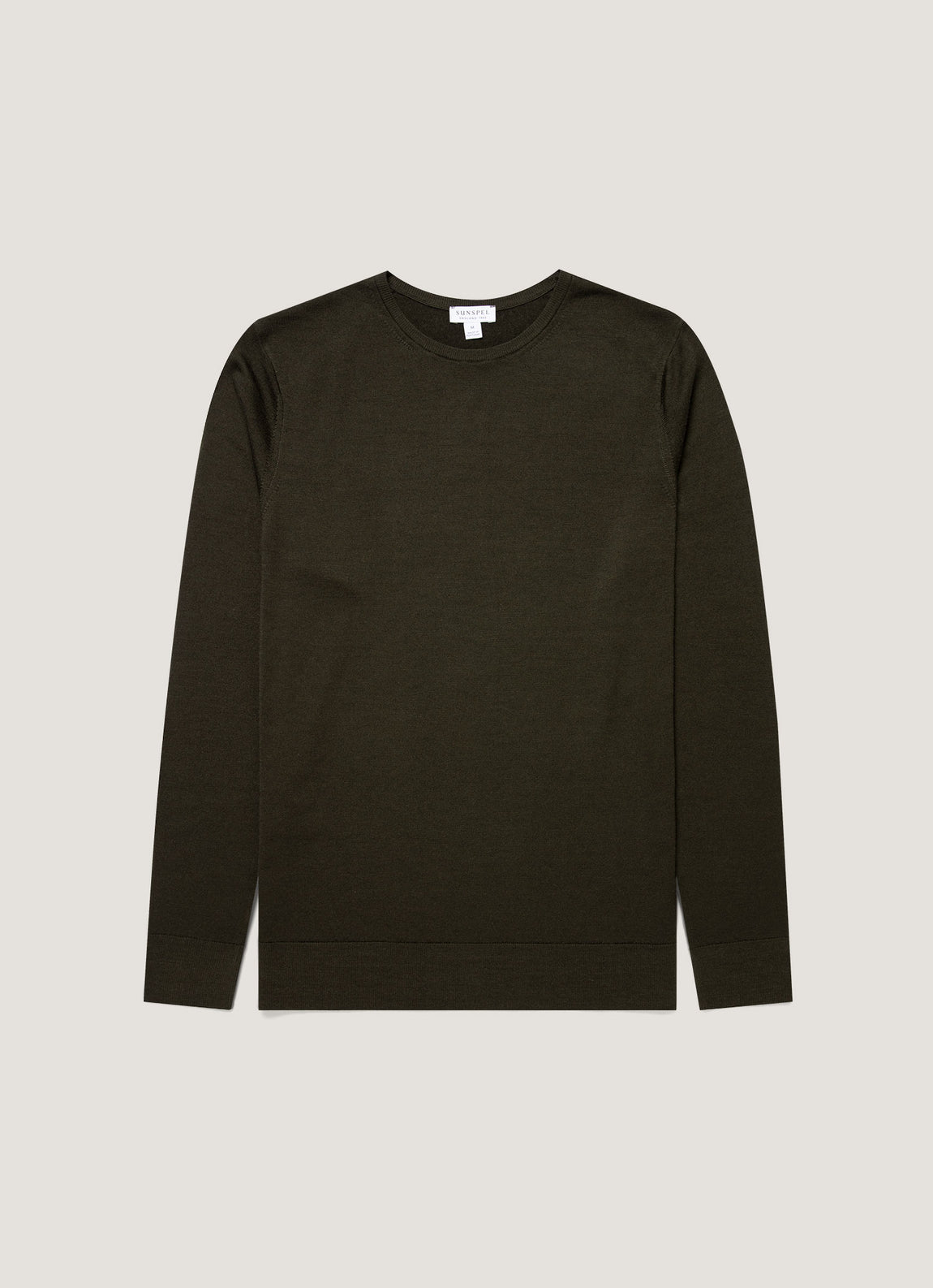 Men's Extra-Fine Merino Crew Neck in Dark Green