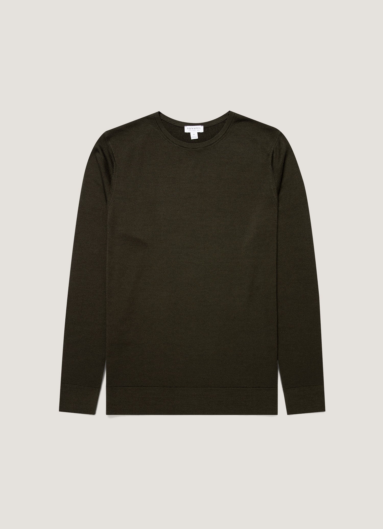 Men's Extra-Fine Merino Crew Neck in Dark Green
