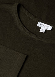 Men's Extra-Fine Merino Crew Neck in Dark Green