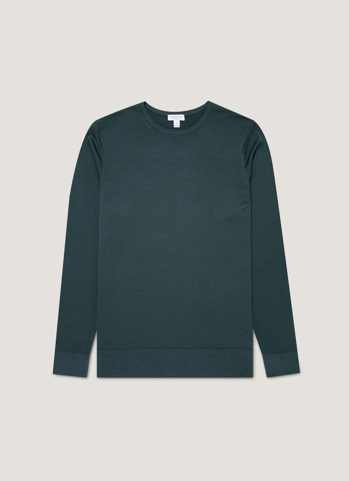 Men's Extra-Fine Merino Crew Neck in Dark Petrol