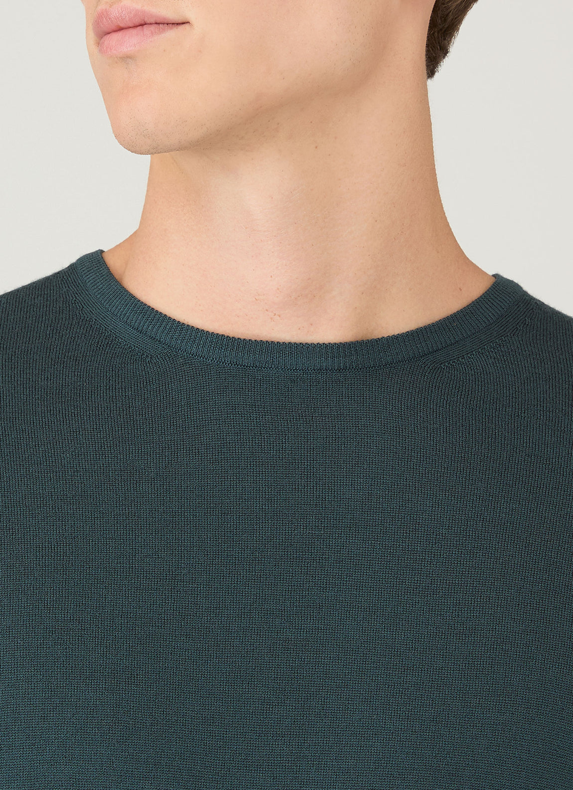 Men's Extra-Fine Merino Crew Neck in Dark Petrol