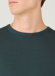 Men's Extra-Fine Merino Crew Neck in Dark Petrol