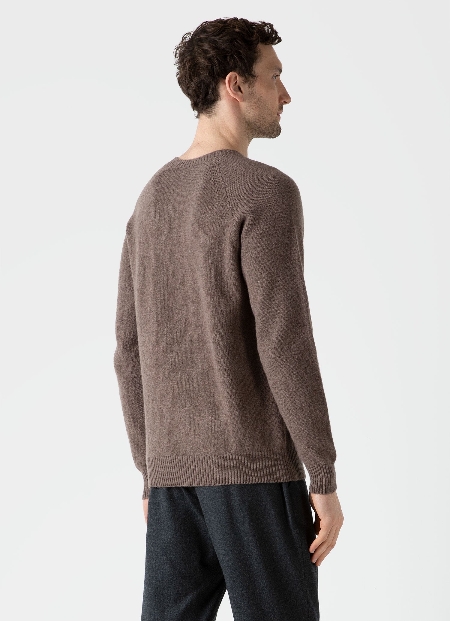 Men's Lambswool Crew Neck Jumper in Cedar