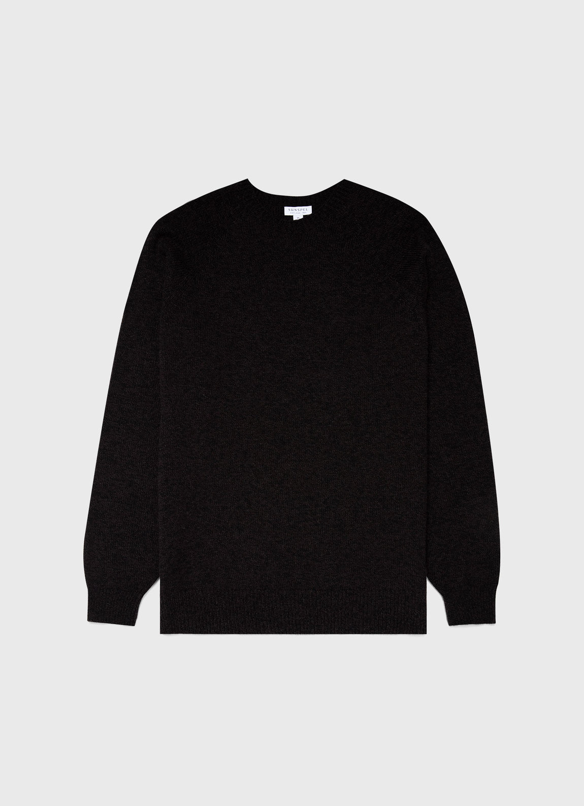 Men's Lambswool Crew Neck Jumper in Coffee Twist