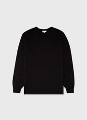 Men's Lambswool Crew Neck Jumper in Coffee Twist