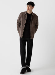 Men's Lambswool Crew Neck Jumper in Coffee Twist