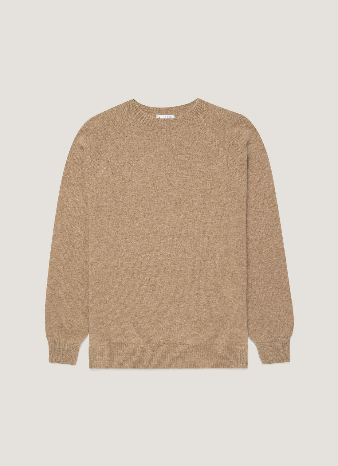 Men's Lambswool Crew Neck Jumper in Sandstone