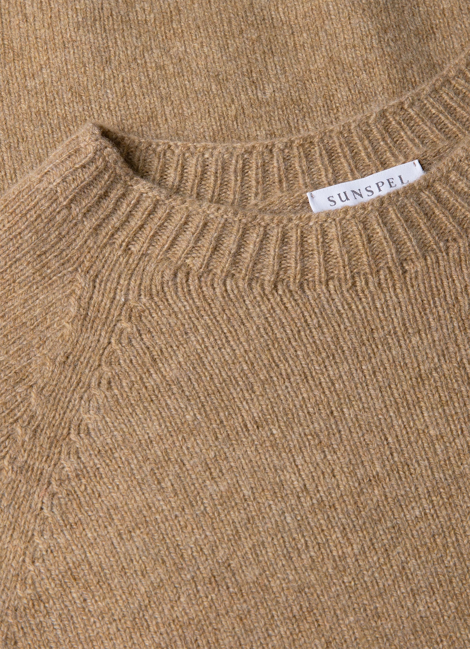 Men's Lambswool Crew Neck Jumper in Sandstone
