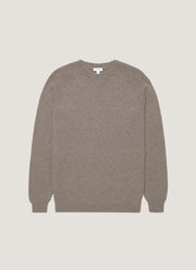 Men's Lambswool Crew Neck Jumper in Bark