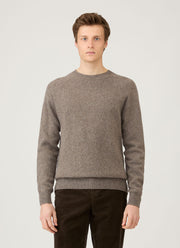 Men's Lambswool Crew Neck Jumper in Bark