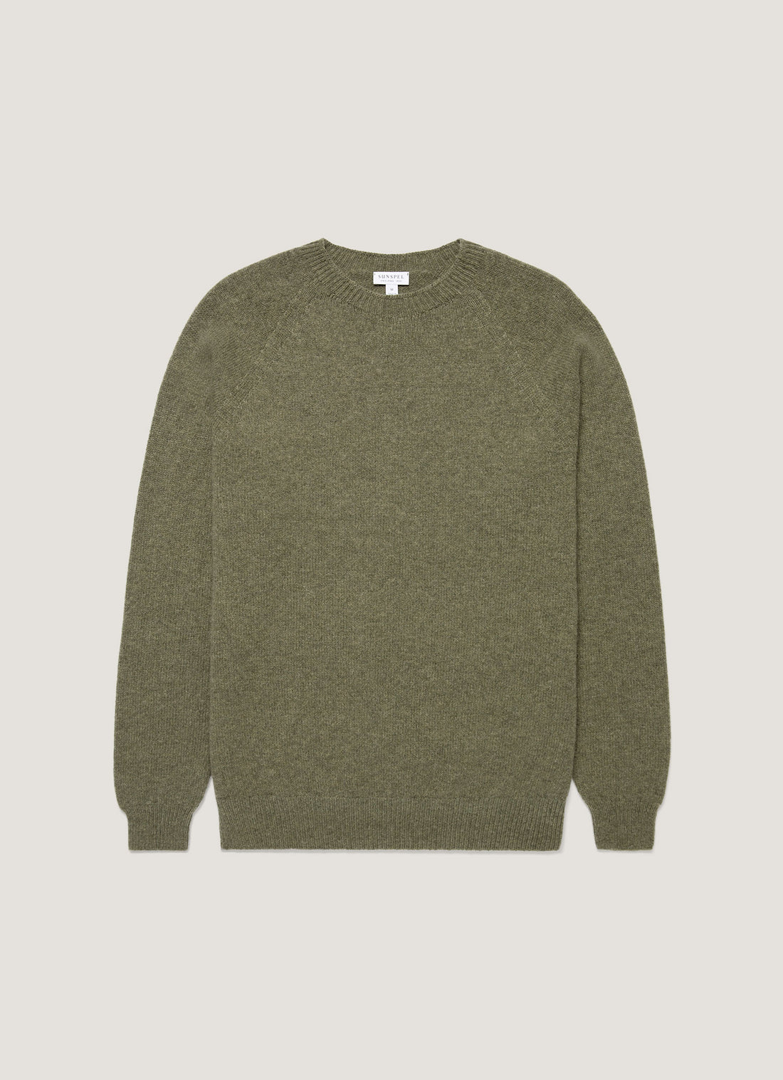 Men's Lambswool Crew Neck Jumper in Sea Moss