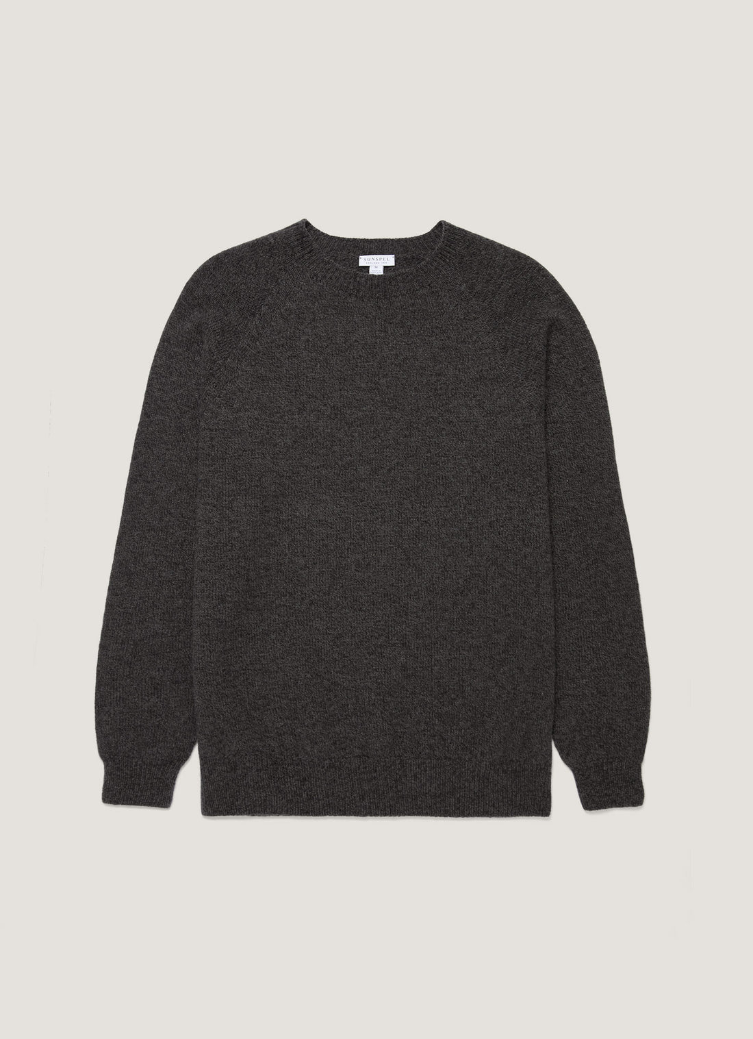 Men's Lambswool Crew Neck Jumper in Dark Green Twist
